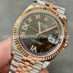 A+ Factory Rolex Datejust 126231-0023 36mm Half Rose Gold Roman Numerals Diamond Grey Dial Jubilee (7) A+ Factory Rolex Datejust 126231-0023 36mm Half Rose Gold Roman Numerals Diamond Grey Dial Jubilee