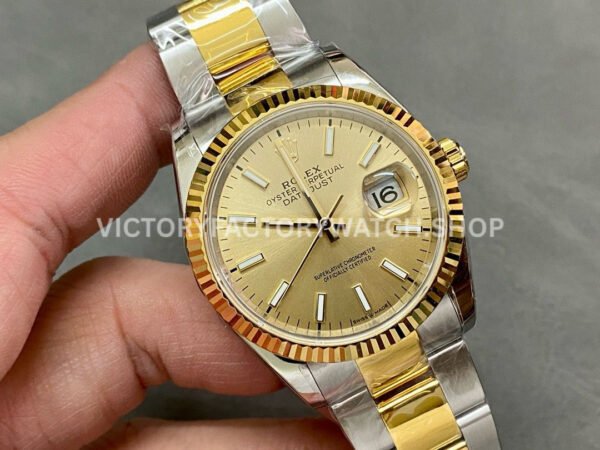 A+ Factory Rolex Datejust 126233-0016 36mm Half Yellow Gold Champagne Dial