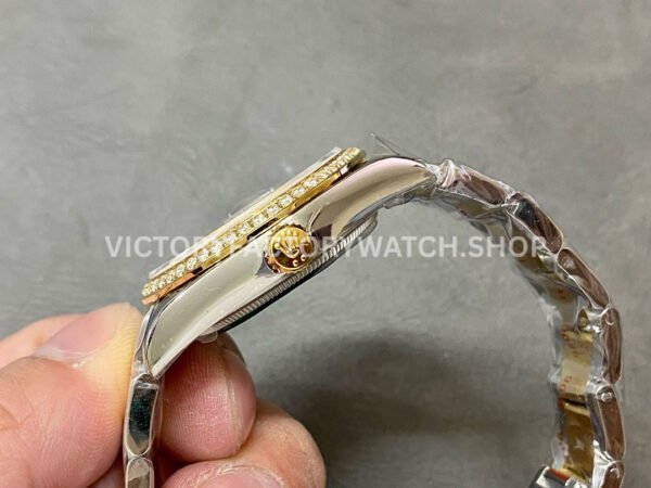 A+ Factory Rolex Datejust 126283RBR-0008 36mm Diamond Bezel Half Yellow Gold Diaond Mop Black Dial (1) A+ Factory Rolex Datejust 126283RBR-0008 36mm Diamond Bezel Half Yellow Gold Diaond Mop Black Dial