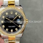 A+ Factory Rolex Datejust 126283RBR-0008 36mm Diamond Bezel Half Yellow Gold Diaond Mop Black Dial (12) A+ Factory Rolex Datejust 126283RBR-0008 36mm Diamond Bezel Half Yellow Gold Diaond Mop Black Dial