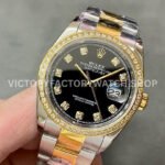 A+ Factory Rolex Datejust 126283RBR-0008 36mm Diamond Bezel Half Yellow Gold Diaond Mop Black Dial (8) A+ Factory Rolex Datejust 126283RBR-0008 36mm Diamond Bezel Half Yellow Gold Diaond Mop Black Dial