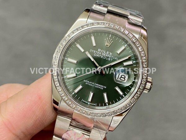 A+ Factory Rolex Datejust 126284RBR-0044 36mm Diamond Bezel Full 904L Green Dial