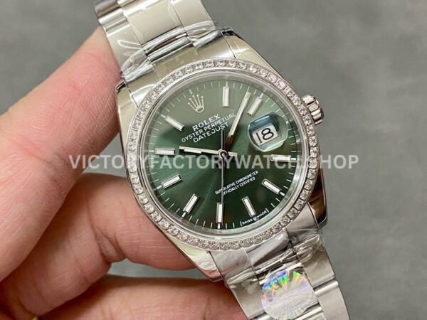 A+ Factory Rolex Datejust 126284RBR-0044 36mm Diamond Bezel Full 904L Green Dial