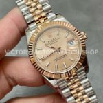 A+ Factory Rolex Datejust 278271-0010 31mm Half Rose Gold Pink Dial Jubilee
