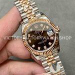 A+ Factory Rolex Datejust 278271-0028 31mm Half Rose Gold Diamond Mop Brown Dial Jubilee