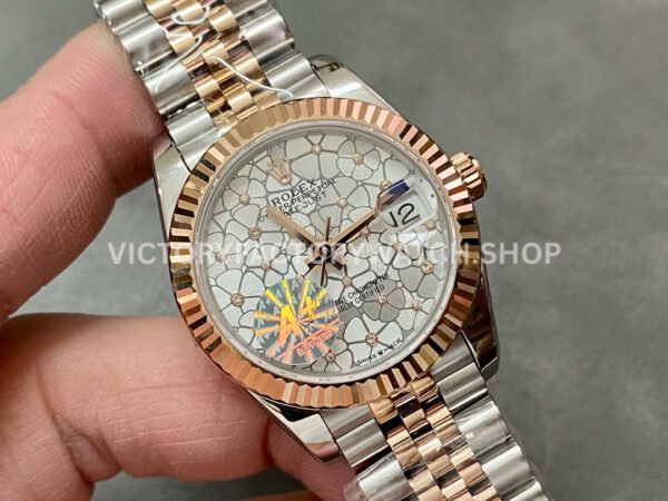 A+ Factory Rolex Datejust 278271-0032 31mm Half Rose Gold Silver Floral-Motif, Diamond-Set Dial Jubilee (1) A+ Factory Rolex Datejust 278271-0032 31mm Half Rose Gold Silver Floral-Motif, Diamond-Set Dial Jubilee