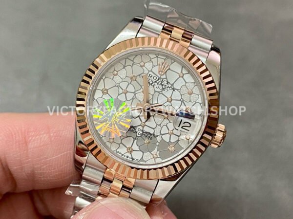A+ Factory Rolex Datejust 278271-0032 31mm Half Rose Gold Silver Floral-Motif, Diamond-Set Dial Jubilee (4) A+ Factory Rolex Datejust 278271-0032 31mm Half Rose Gold Silver Floral-Motif, Diamond-Set Dial Jubilee