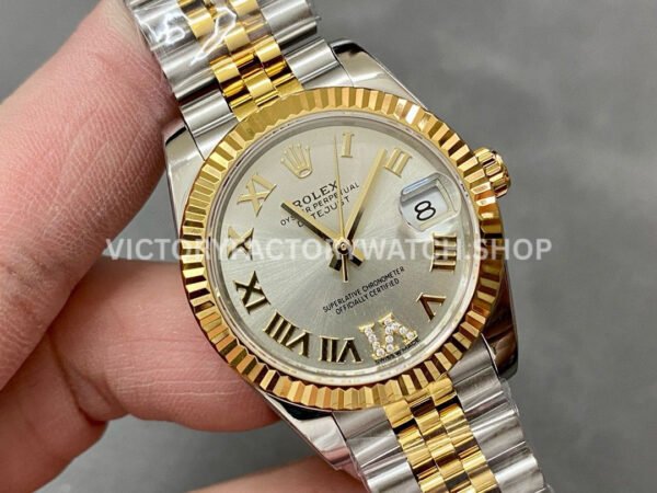 A+ Factory Rolex Datejust 278273-0004 31mm Half Yellow Gold Roman Numerals Diamond Silver Dial Jubilee (4) A+ Factory Rolex Datejust 278273-0004 31mm Half Yellow Gold Roman Numerals Diamond Silver Dial Jubilee