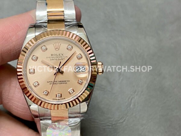 A+ Factory Rolex Datejust 278273-0023 31mm Half Rose Gold Diamond Mop Diamond Mop Pink Dial