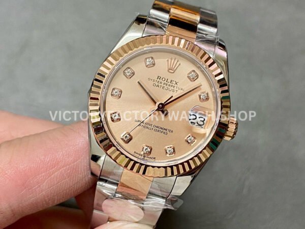 A+ Factory Rolex Datejust 278273-0023 31mm Half Rose Gold Diamond Mop Diamond Mop Pink Dial
