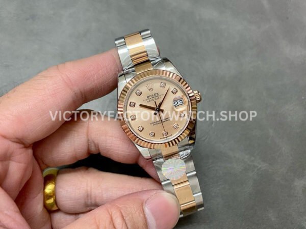 A+ Factory Rolex Datejust 278273-0023 31mm Half Rose Gold Diamond Mop Diamond Mop Pink Dial