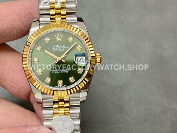 Rolex 278273 green mop dial two tone replica