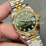 A+ Factory Rolex Datejust 278273-0030 31mm Half Yellow Gold Diamond Mop Green Dial Jubilee