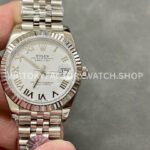 Elegant Rolex Datejust 31mm 278274 replica featuring a white Roman dial, Jubilee bracelet and clean 904L steel finish.