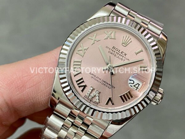 A+ Factory Rolex Datejust 278274-0024 31mm Full 904L Roman Numerals Diamond Pink Dial Jubilee