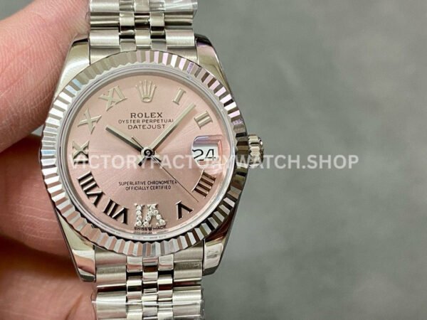 Rolex 278274 pink diamond dial 31mm replica watch