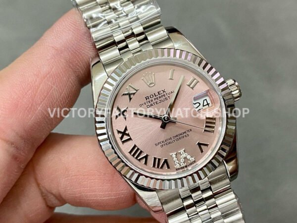 A+ Factory Rolex Datejust 278274-0024 31mm Full 904L Roman Numerals Diamond Pink Dial Jubilee