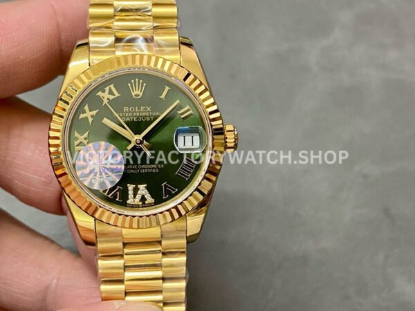 Datejust 278278 gold green dial 31mm replica