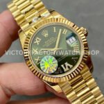 A+ Factory Rolex Datejust 278278-0030 31mm Full Yellow Gold Roman Numerals Diamond Green Dial