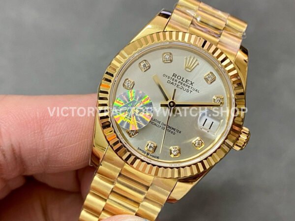 A+ Factory Rolex Datejust 278278-0034 31mm Full Yellow Gold Diamond Mop Silver Dial