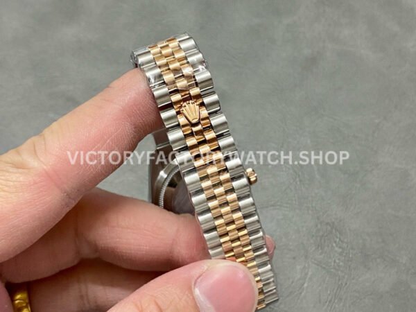 A+ Factory Rolex Datejust 278381RBR-0006 31mm Diamond Bezel Half Rose Gold Roman Number Diamond Brown Dial Jubilee