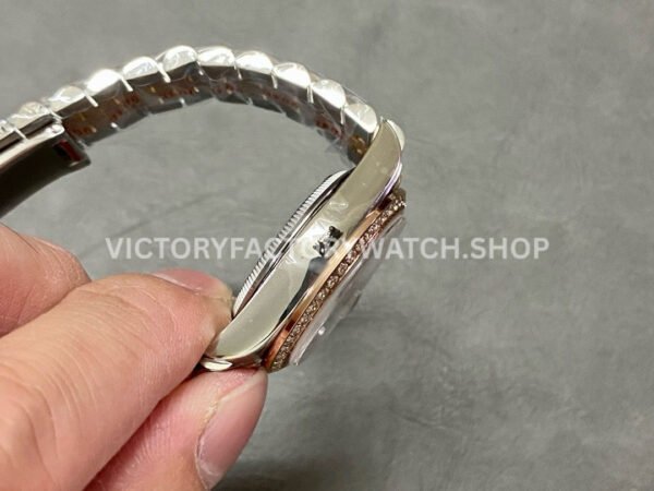 A+ Factory Rolex Datejust 278381RBR-0006 31mm Diamond Bezel Half Rose Gold Roman Number Diamond Brown Dial Jubilee