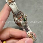 A+ Factory Rolex Datejust 278381RBR-0006 31mm Diamond Bezel Half Rose Gold Roman Number Diamond Brown Dial Jubilee