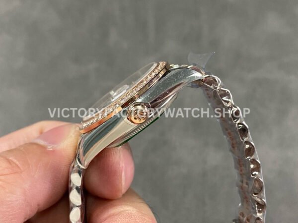 A+ Factory Rolex Datejust 278381RBR-0032 31mm Diamond Bezel Half Rose Gold Silver Floral-Mot ( (6) A+ Factory Rolex Datejust 278381RBR-0032 31mm Diamond Bezel Half Rose Gold Silver Floral-Motif, Diamond-Set Dial Jubilee