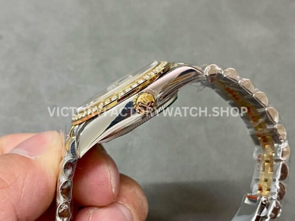 A+ Factory Rolex Datejust 278383RBR-0026 31mm Diamond Bezel Half Yellow Gold Diamond Mop Champagne Dial Jubilee