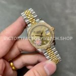 A+ Factory Rolex Datejust 278383RBR-0026 31mm Diamond Bezel Half Yellow Gold Diamond Mop Champagne Dial Jubilee