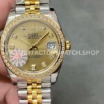 Rolex 278383RBR champagne mop dial diamond replica