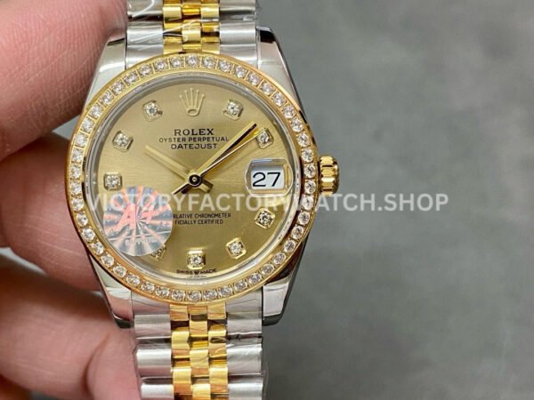 Rolex 278383RBR champagne mop dial diamond replica