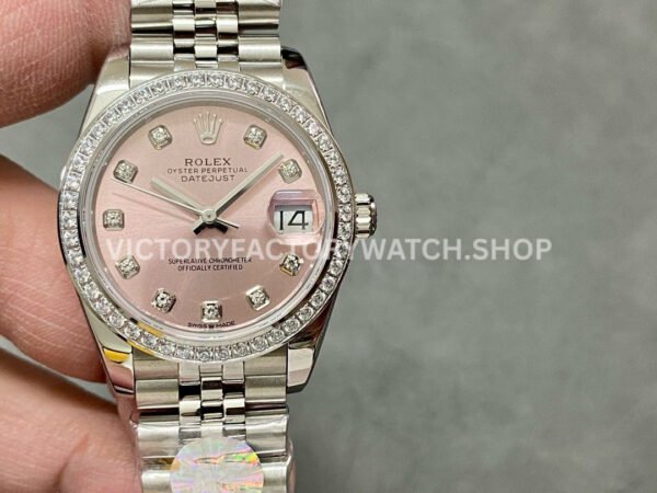 Datejust 278384RBR pink mop diamond bezel replica