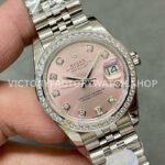 A+ Factory Rolex Datejust 278384RBR-0036 31mm Diamond Bezel Full 904L Diamond Mop Pink Dial Jubilee