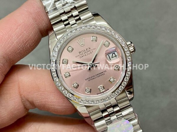 A+ Factory Rolex Datejust 278384RBR-0036 31mm Diamond Bezel Full 904L Diamond Mop Pink Dial Jubilee
