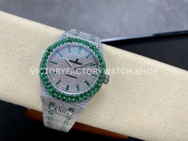 AMG Factory Audemars Piguet Royal Oak Selfwinding 15400 41mm Green Diamond Bezel Green Diamond Baguette Dial