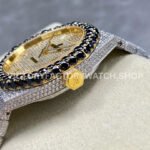 AMG Factory Audemars Piguet Royal Oak 15400 41mm Yellow Gold Black Diamond Bezel Diamond Baguette Dial