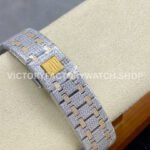 AMG Factory Audemars Piguet Royal Oak 15400 41mm Yellow Gold Black Diamond Bezel Diamond Baguette Dial