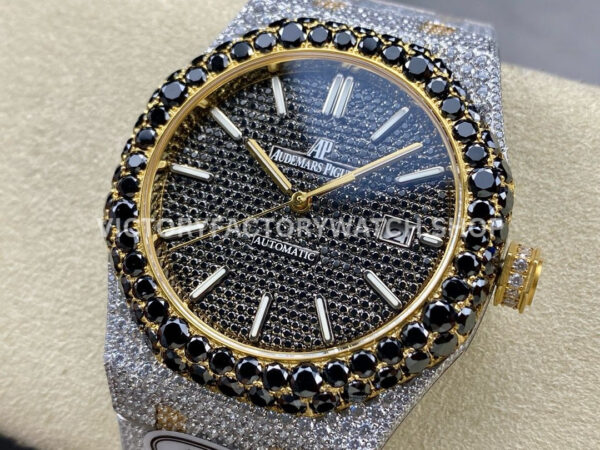 AMG Factory Audemars Piguet Royal Oak Selfwinding 15400 41 (6) AMG Factory Audemars Piguet Royal Oak 15400 41mm Yellow Gold Black Diamond Bezel Black Diamond Dial