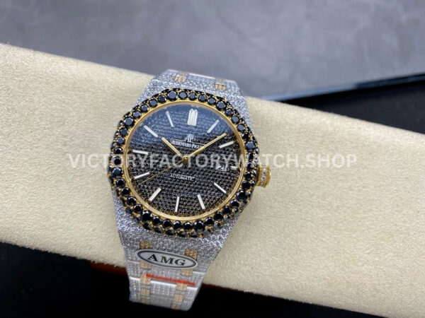 AMG Factory Audemars Piguet Royal Oak Selfwinding 15400 41 (9) AMG Factory Audemars Piguet Royal Oak 15400 41mm Yellow Gold Black Diamond Bezel Black Diamond Dial