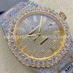 AMG Factory Audemars Piguet Royal Oak 15400 41mm Yellow Gold Diamond Bezel Diamond Dial