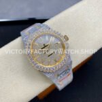 AMG Factory Audemars Piguet Royal Oak 15400 41mm Yellow Gold Diamond Bezel Diamond Dial