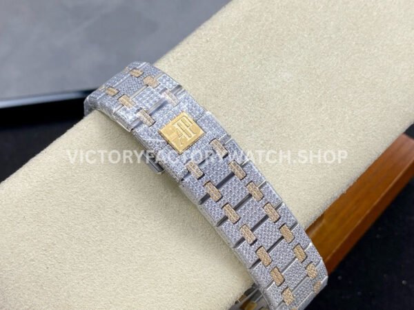 AMG Factory Audemars Piguet Royal Oak 15400 41mm Yellow Gold Diamond Bezel Diamond Dial