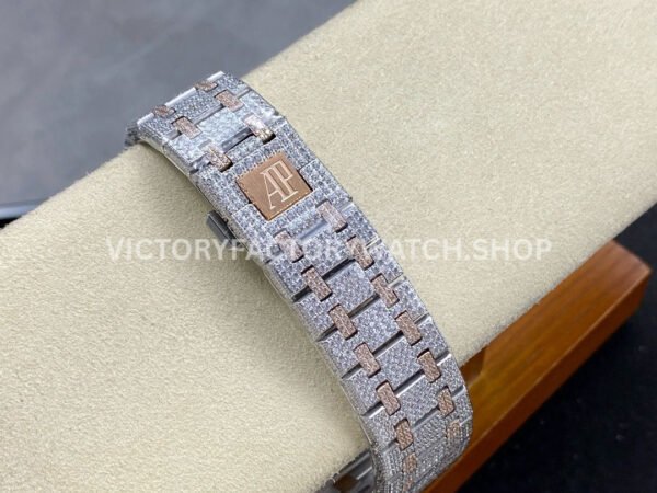AMG Factory Audemars Piguet Royal Oak 15400 41mm Rose Gold Diamond Bezel Diamond Dial