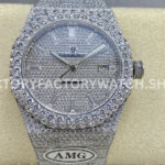 AMG Factory Audemars Piguet Royal Oak Selfwinding 15400 41mm Full Diamond&Steel Diamon AMG AP baguette dial