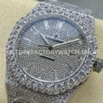 AMG Factory Audemars Piguet Royal Oak Selfwinding 15400 41mm Full Diamond&Steel Diamon (3) AMG Factory Audemars Piguet Royal Oak Selfwinding 15400 41mm Diamond Bezel Diamond Baguette Dial