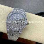 AMG Factory Audemars Piguet Royal Oak Selfwinding 15400 41mm Full Diamond&Steel Diamon (4) AMG Factory Audemars Piguet Royal Oak Selfwinding 15400 41mm Diamond Bezel Diamond Baguette Dial