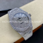 AMG Factory Audemars Piguet Royal Oak Selfwinding 15400 41mm Full Diamond&Steel Diamon (8) AMG Factory Audemars Piguet Royal Oak Selfwinding 15400 41mm Diamond Bezel Diamond Baguette Dial