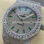 AMG Factory Audemars Piguet Royal Oak Selfwinding 15400 41mm Diamond Bezel Green Diamond Baguette Dial