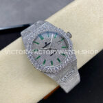 AMG Factory Audemars Piguet Royal Oak Selfwinding 15400 41mm Diamond Bezel Green Diamond Baguette Dial